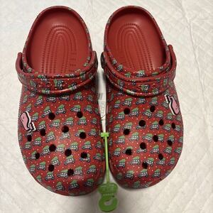 Vineyard‎ Vines Crocs Clogs Mens 9 Womens 11 Red Christmas Holiday Tree